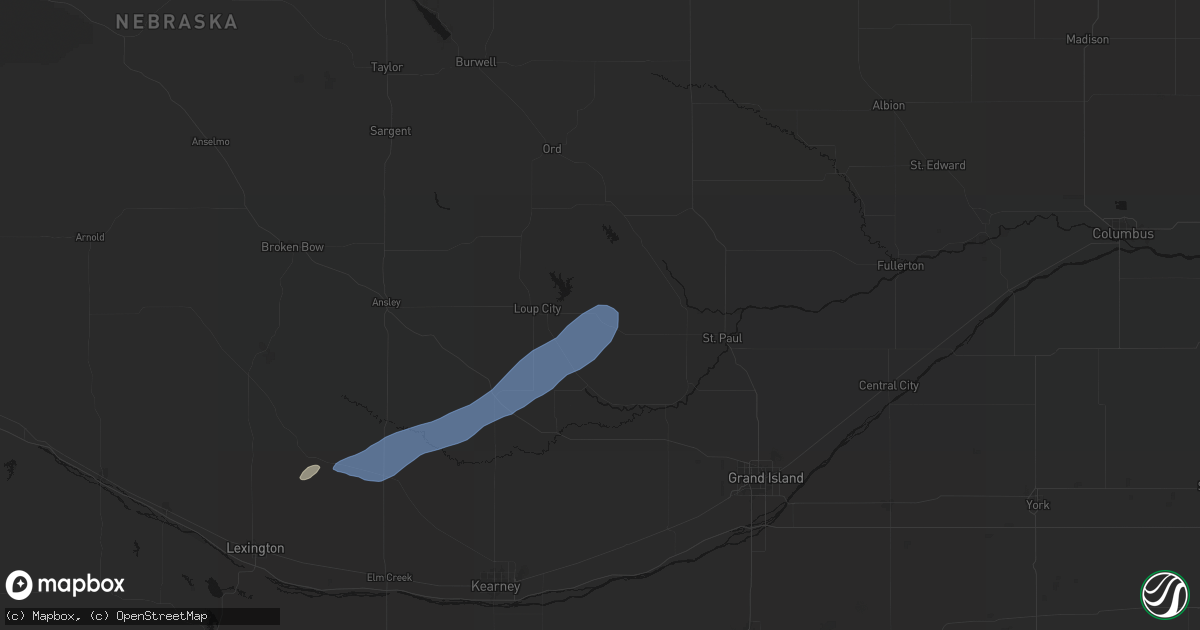 Hail map in Ashton, NE on August 29, 2026