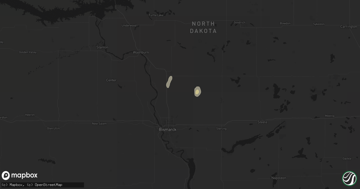 Hail map in Baldwin, ND on August 29, 2026