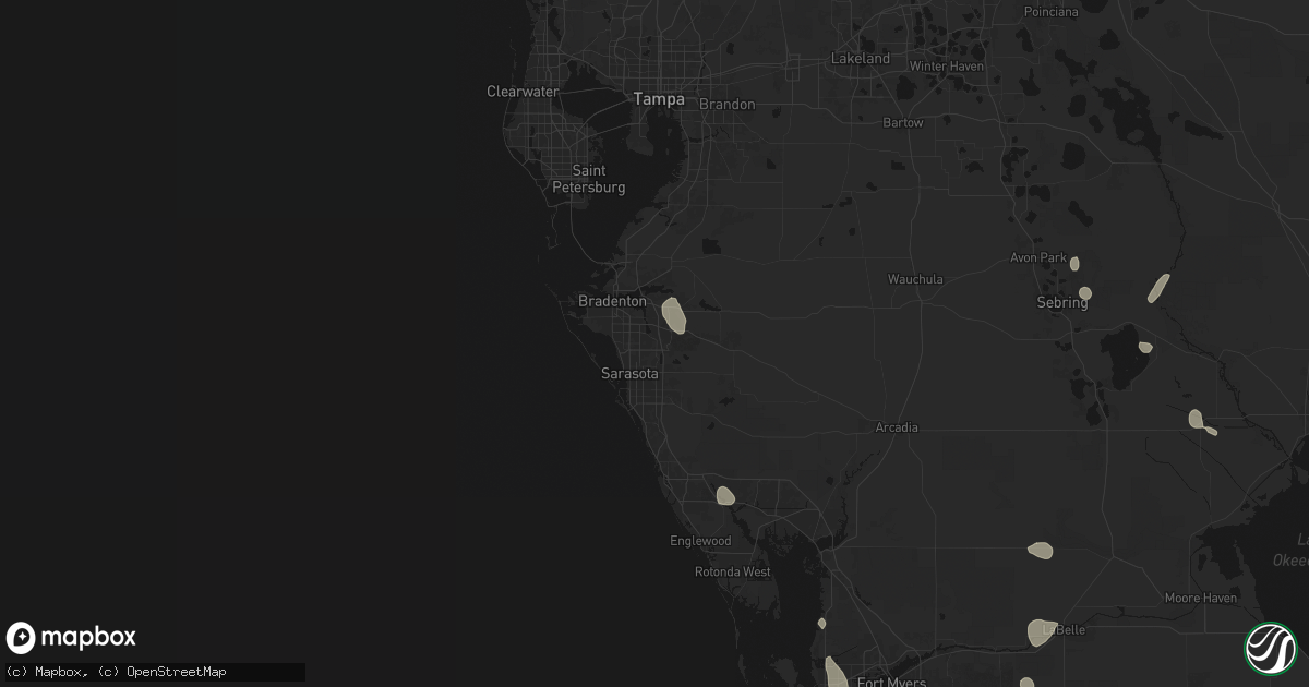 Hail map in Bradenton, FL on August 29, 2026