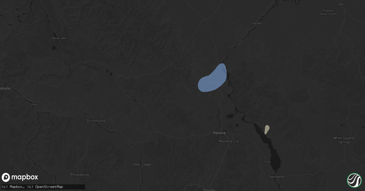 Hail map in Canyon Creek, MT on August 29, 2026