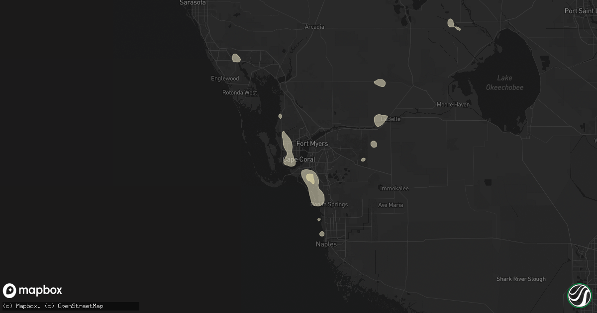 Hail map in Cape Coral, FL on August 29, 2026