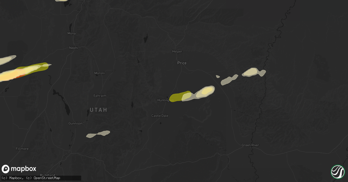 Hail map in Cleveland, UT on August 29, 2026