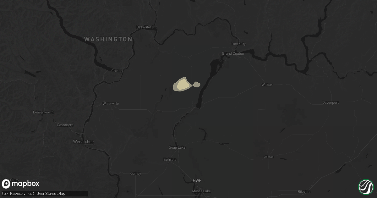 Hail map in Coulee City, WA on August 29, 2026