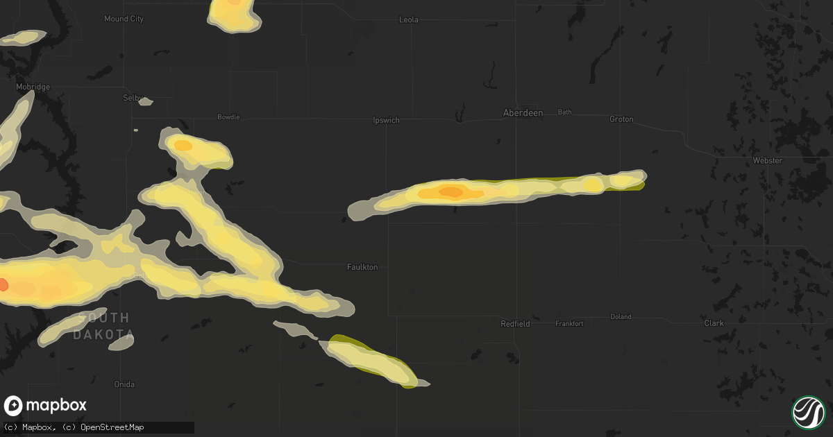 Hail map in Cresbard, SD on August 29, 2026