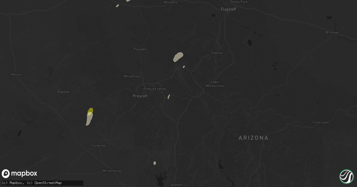 Hail map in Dewey, AZ on August 29, 2026