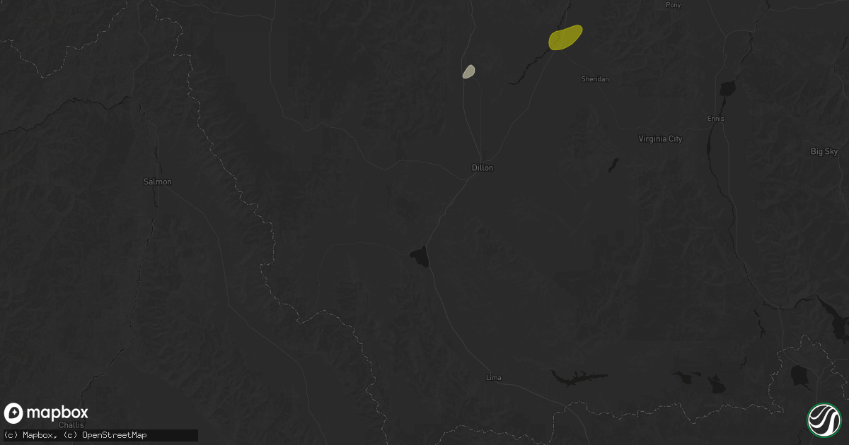 Hail map in Dillon, MT on August 29, 2026