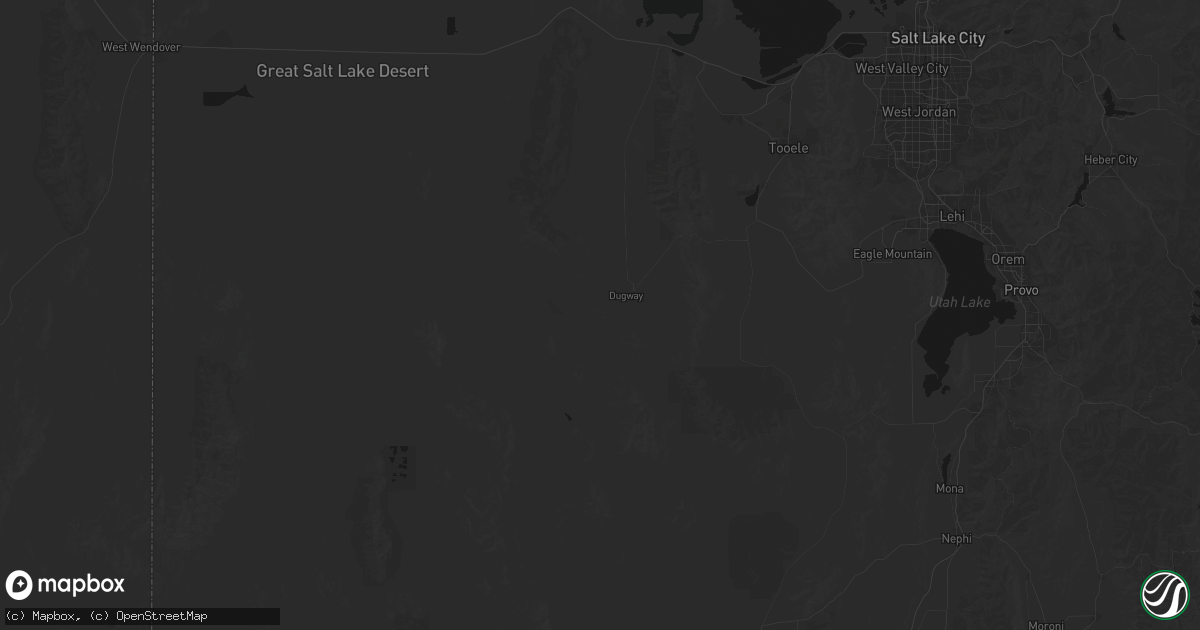 Hail map in Dugway, UT on August 29, 2026