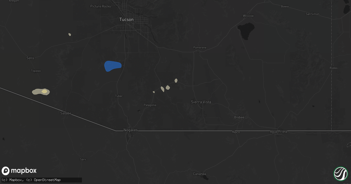 Hail map in Elgin, AZ on August 29, 2026