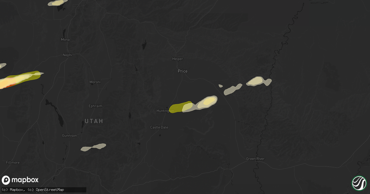 Hail map in Elmo, UT on August 29, 2026