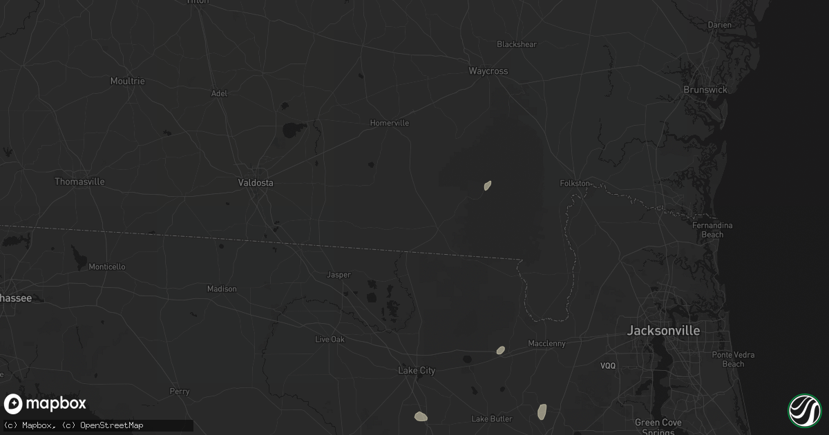 Hail map in Fargo, GA on August 29, 2026