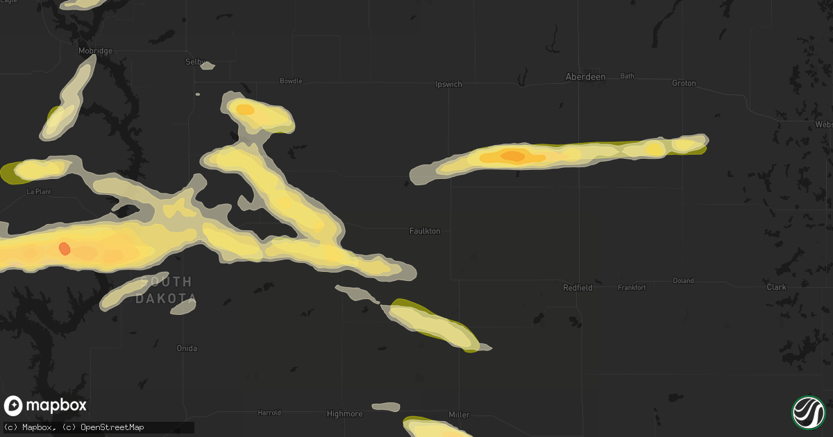 Hail map in Faulkton, SD on August 29, 2026