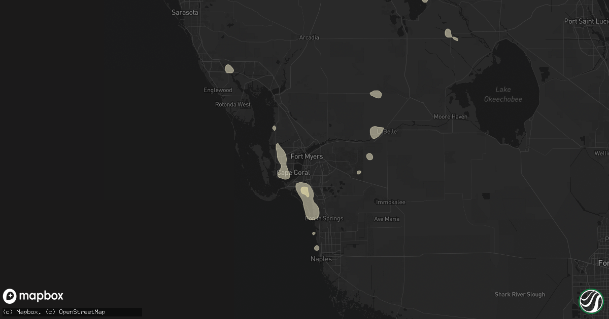 Hail map in Fort Myers, FL on August 29, 2026