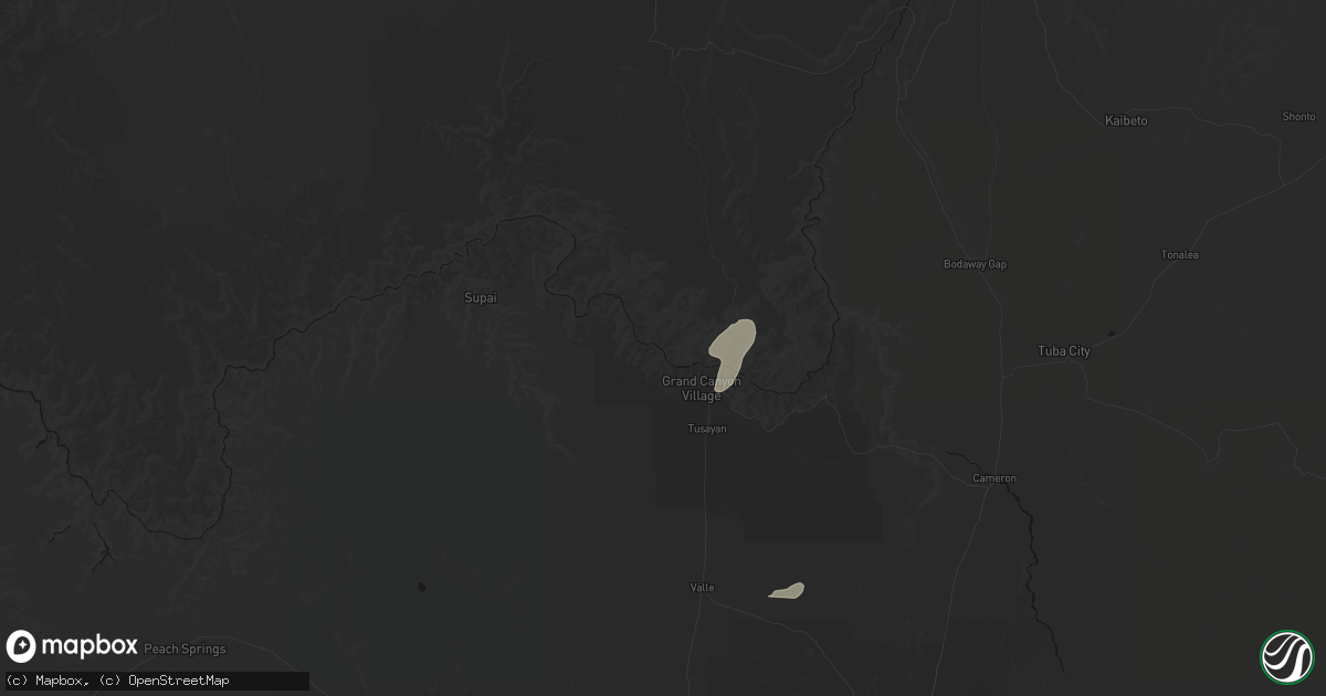 Hail map in Grand Canyon, AZ on August 29, 2026