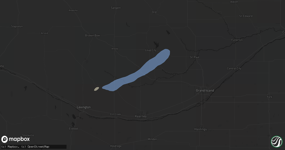 Hail map in Hazard, NE on August 29, 2026