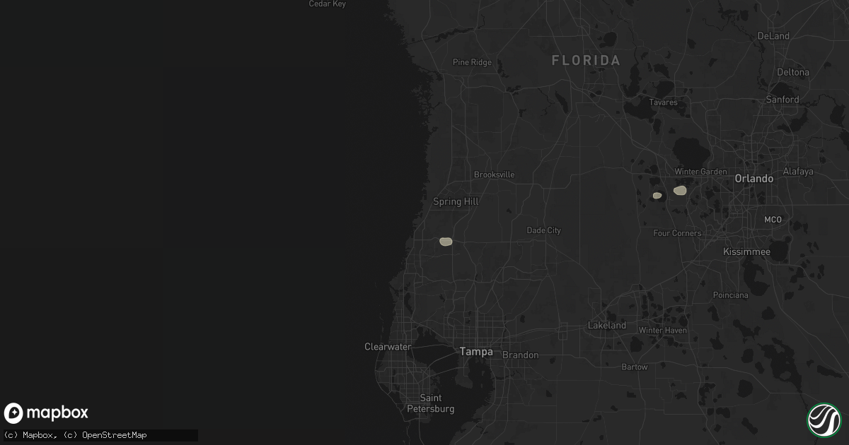 Hail map in Hudson, FL on August 29, 2026