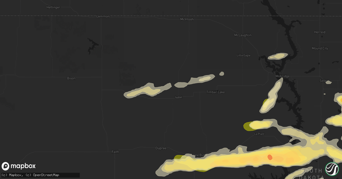 Hail map in Isabel, SD on August 29, 2026