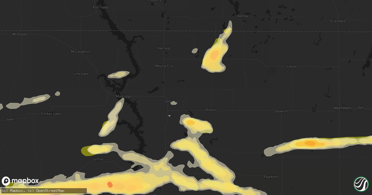 Hail map in Java, SD on August 29, 2026