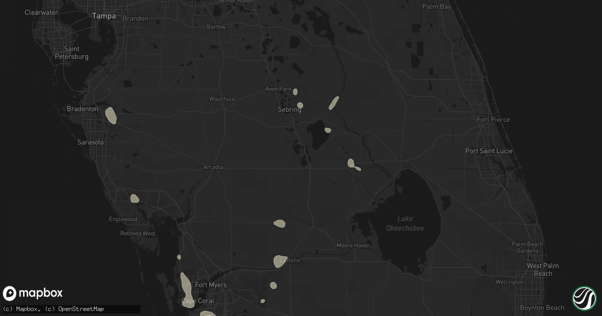 Hail map in Lake Placid, FL on August 29, 2026