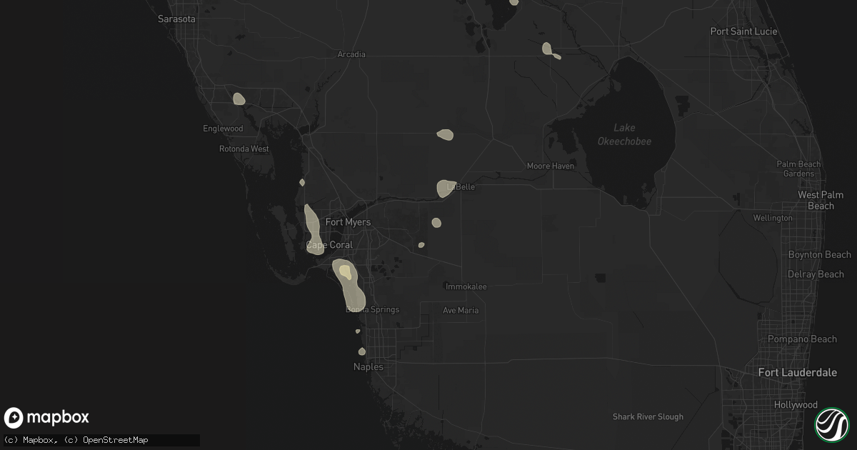 Hail map in Lehigh Acres, FL on August 29, 2026