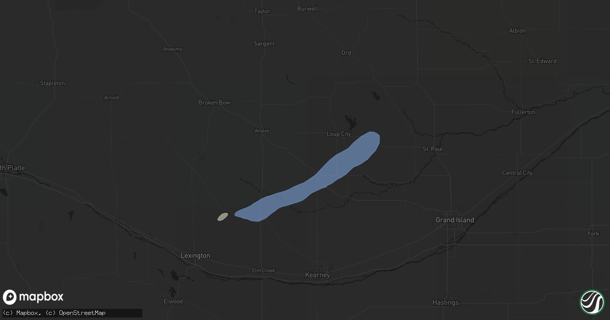 Hail map in Litchfield, NE on August 29, 2026
