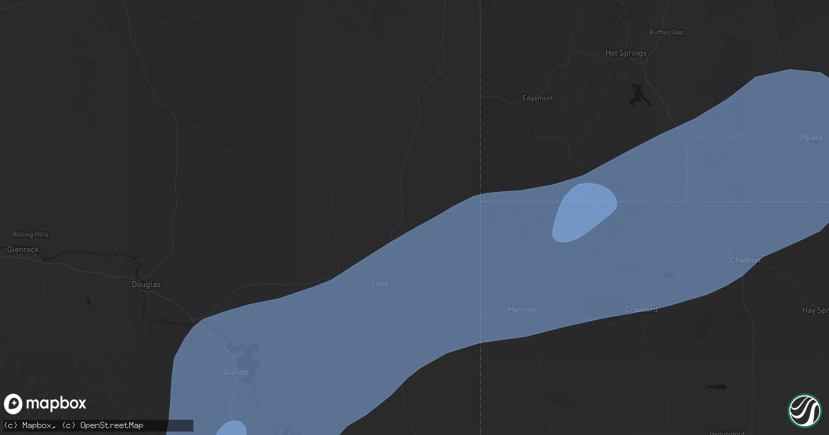 Hail map in Lusk, WY on August 29, 2026