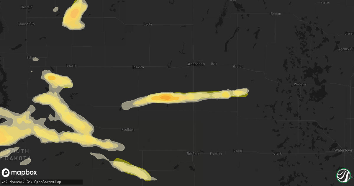 Hail map in Mansfield, SD on August 29, 2026
