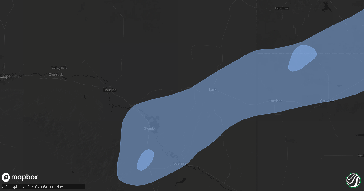 Hail map in Manville, WY on August 29, 2026
