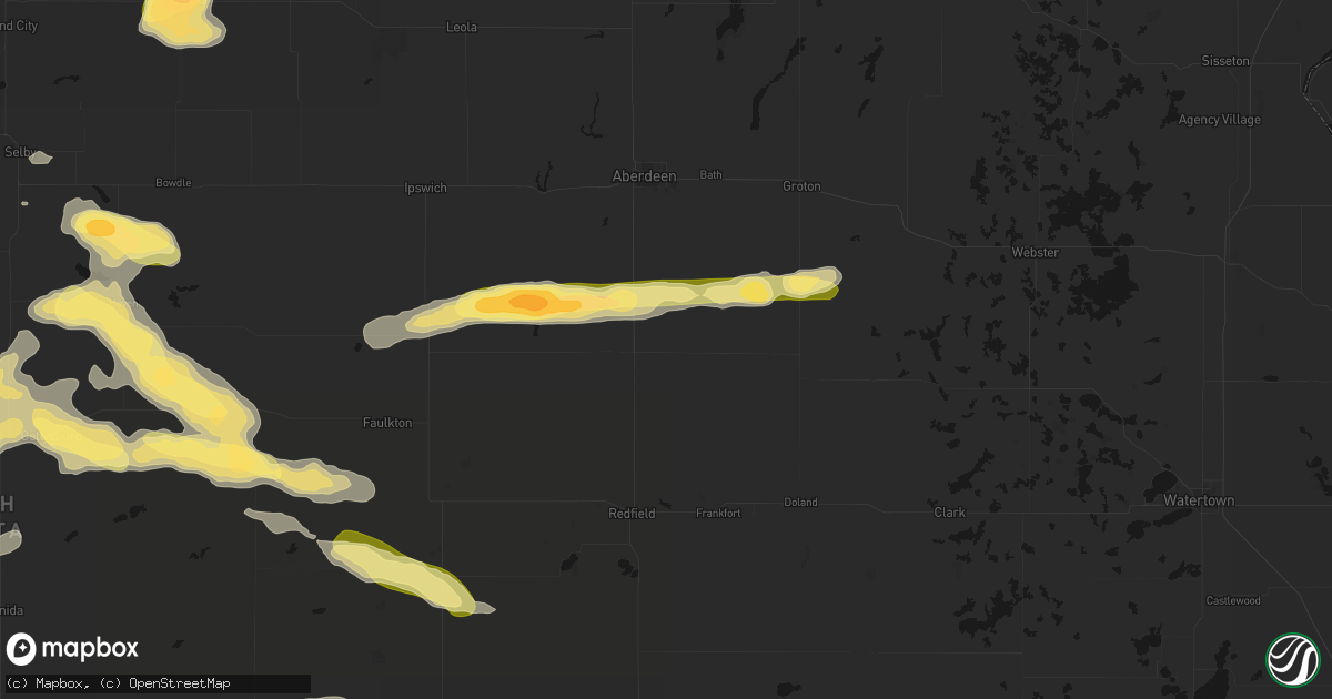 Hail map in Mellette, SD on August 29, 2026