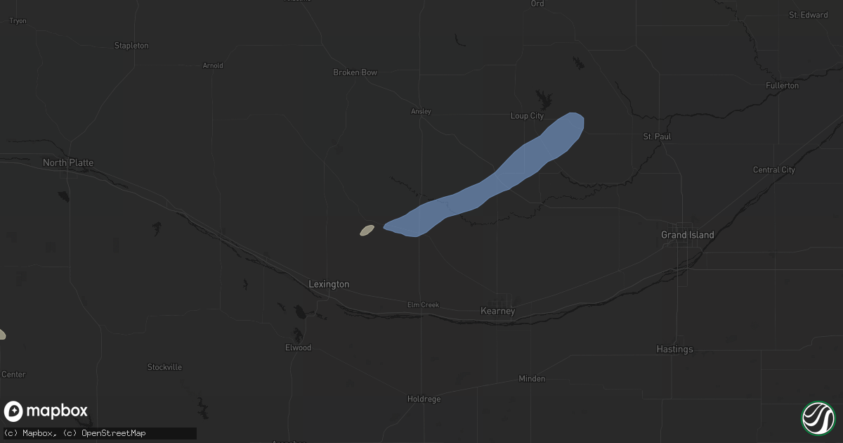 Hail map in Miller, NE on August 29, 2026