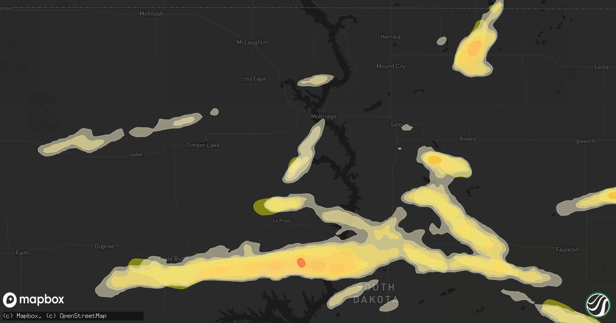 Hail map in Mobridge, SD on August 29, 2026