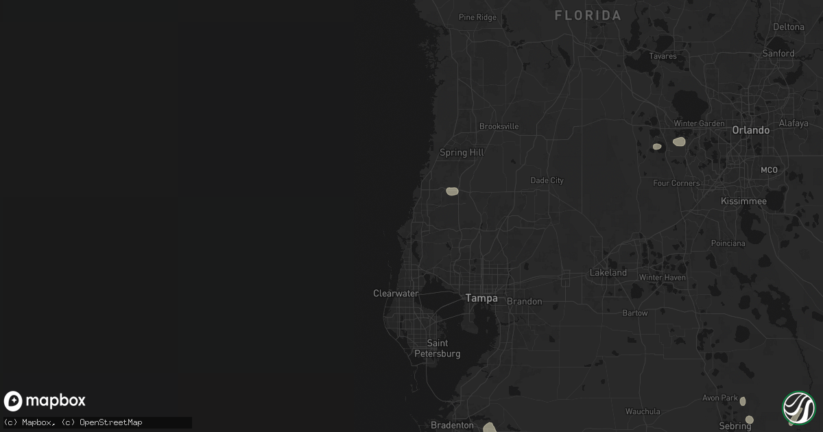 Hail map in New Port Richey, FL on August 29, 2026