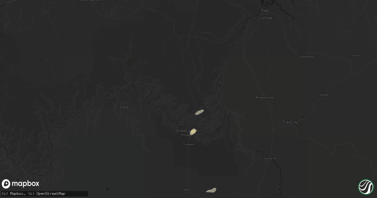 Hail map in North Rim, AZ on August 29, 2026