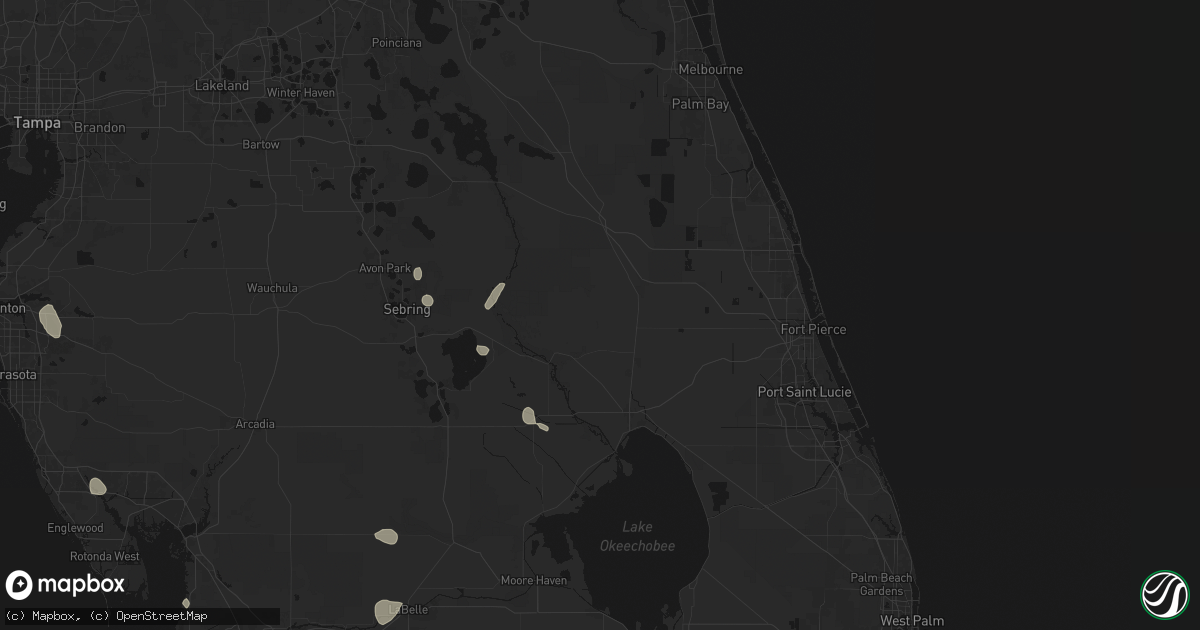 Hail map in Okeechobee, FL on August 29, 2026