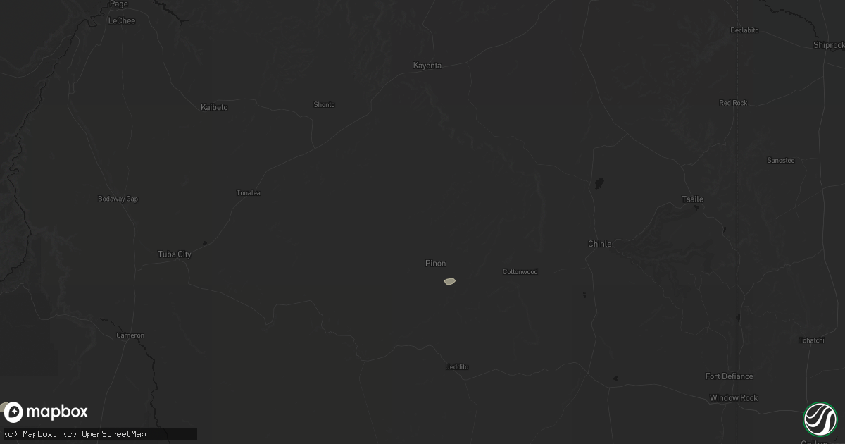 Hail map in Pinon, AZ on August 29, 2026