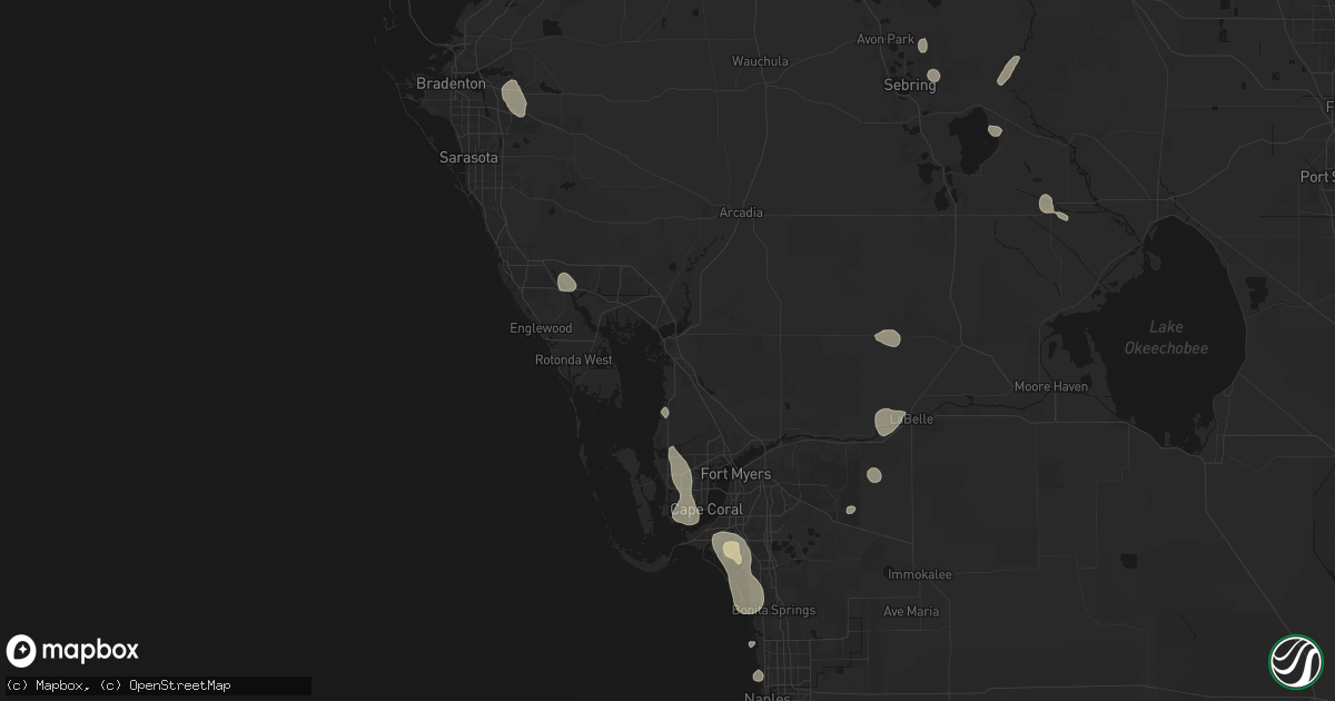 Hail map in Punta Gorda, FL on August 29, 2026