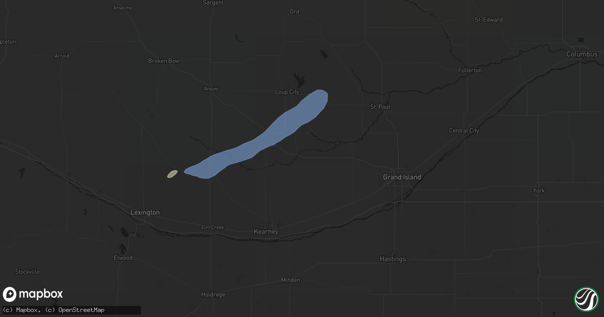 Hail map in Ravenna, NE on August 29, 2026