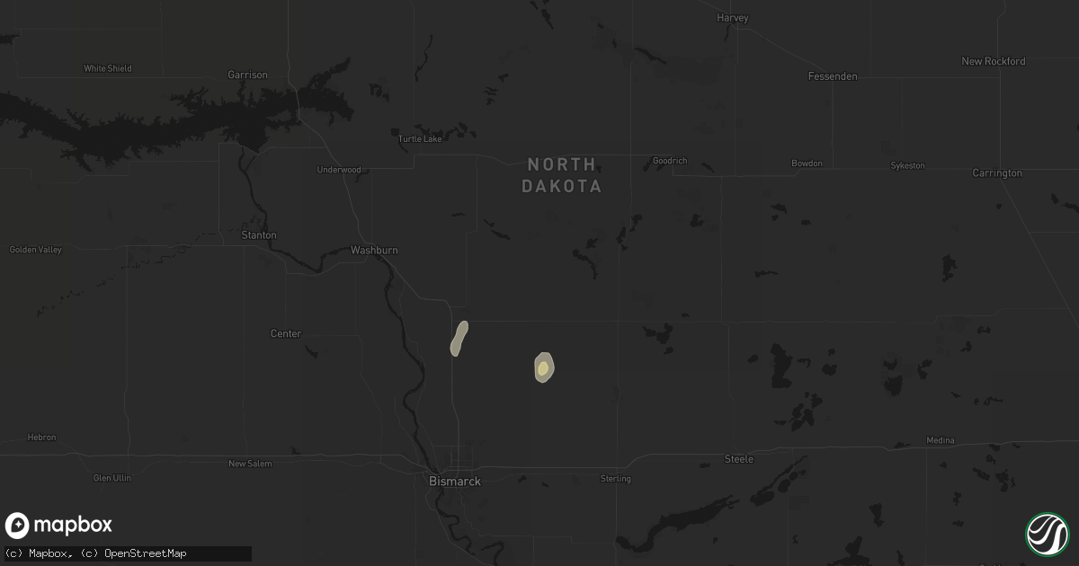 Hail map in Regan, ND on August 29, 2026