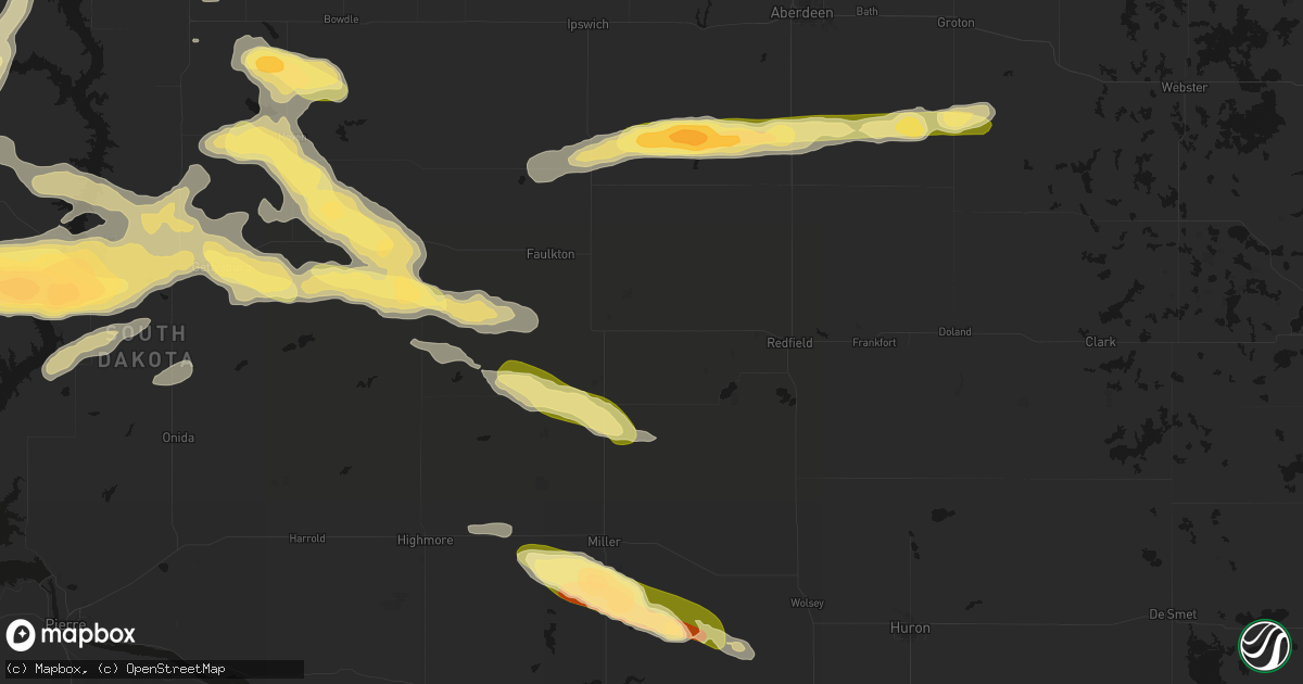 Hail map in Rockham, SD on August 29, 2026