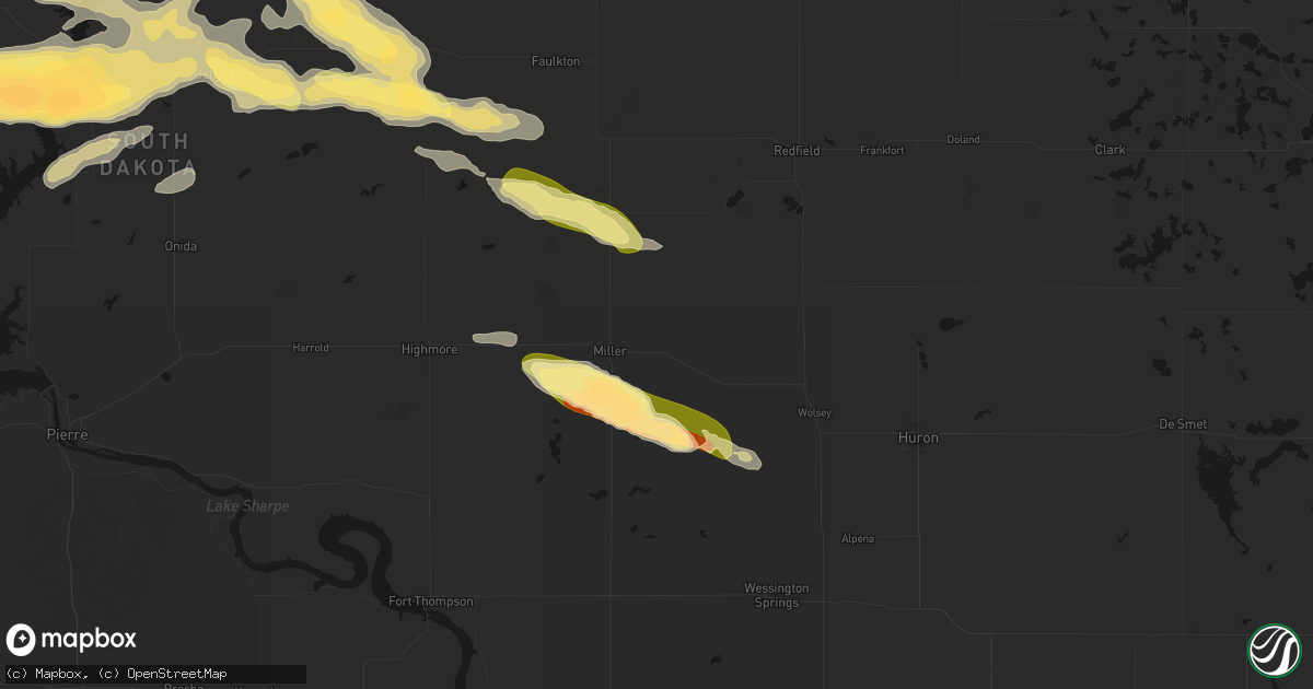 Hail map in Saint Lawrence, SD on August 29, 2026