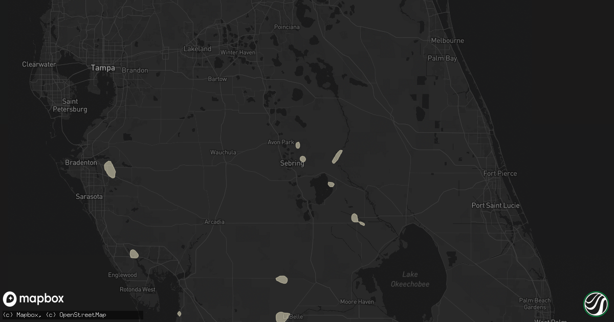 Hail map in Sebring, FL on August 29, 2026