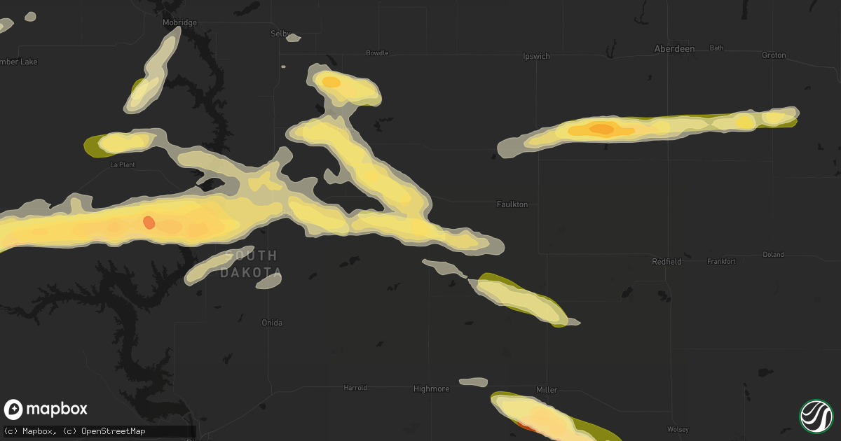 Hail map in Seneca, SD on August 29, 2026