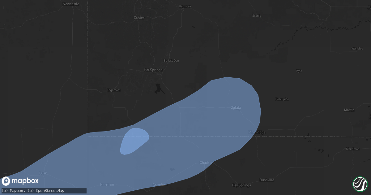 Hail map in Smithwick, SD on August 29, 2026