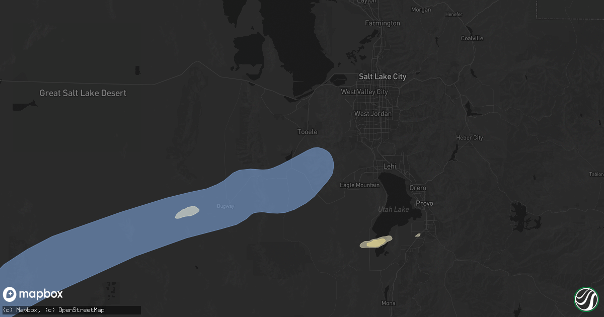 Hail map in Stockton, UT on August 29, 2026