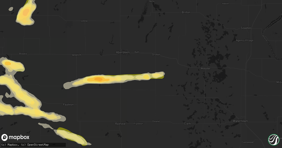 Hail map in Stratford, SD on August 29, 2026