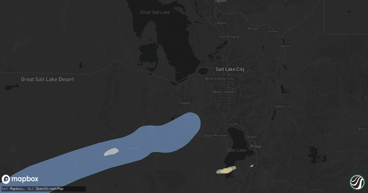 Hail map in Tooele, UT on August 29, 2026
