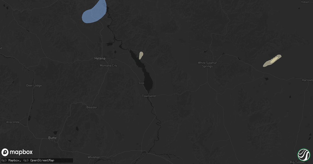 Hail map in Townsend, MT on August 29, 2026
