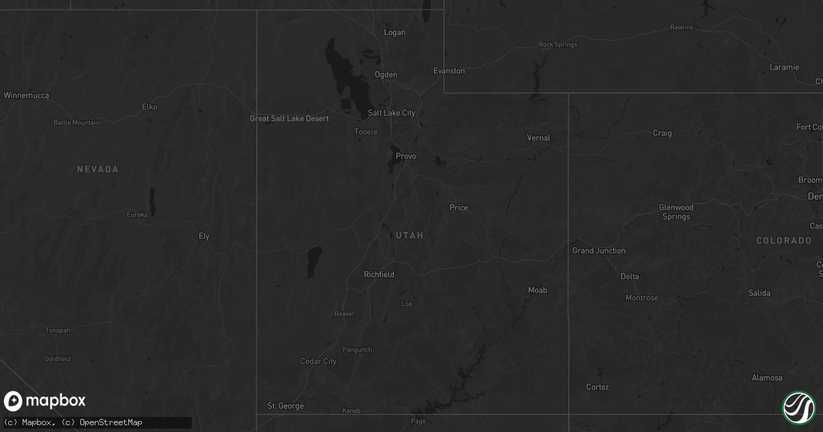Hail map in Utah on August 29, 2026