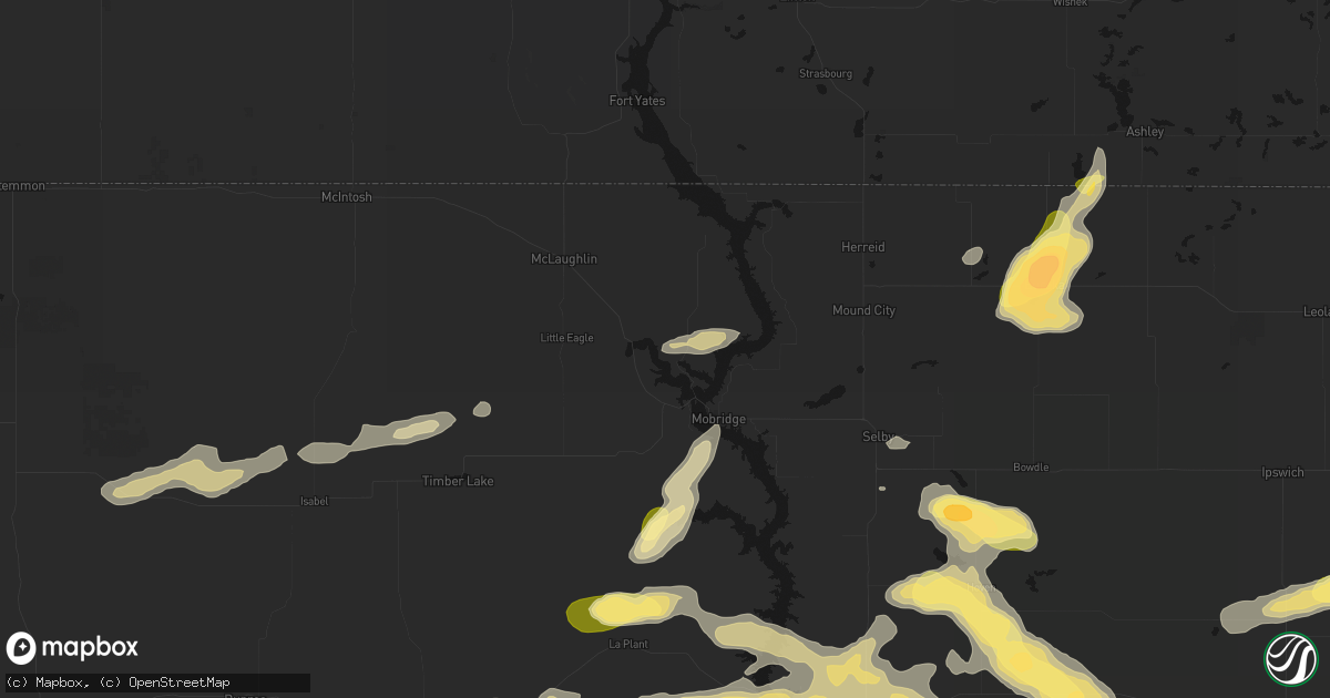 Hail map in Wakpala, SD on August 29, 2026