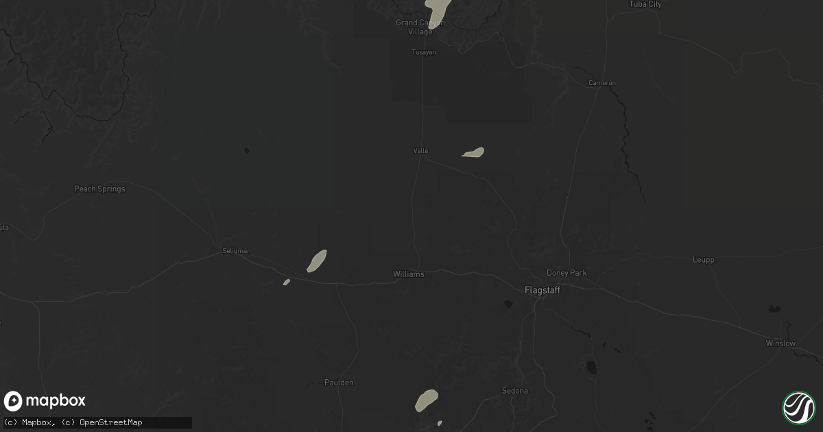 Hail map in Williams, AZ on August 29, 2026