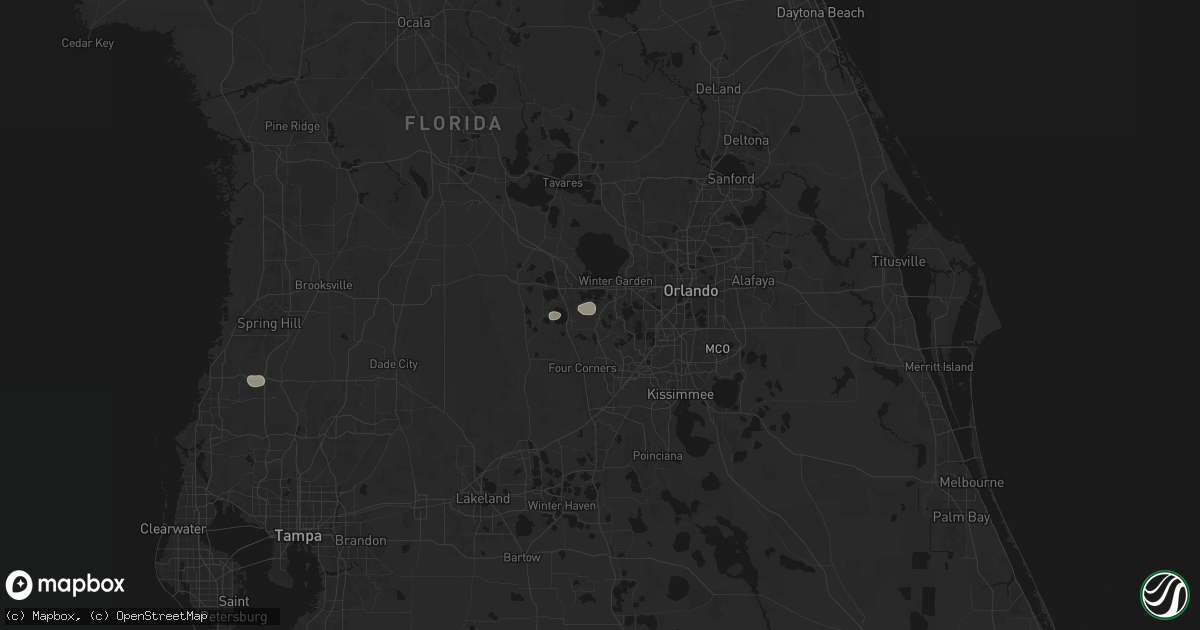Hail map in Winter Garden, FL on August 29, 2026